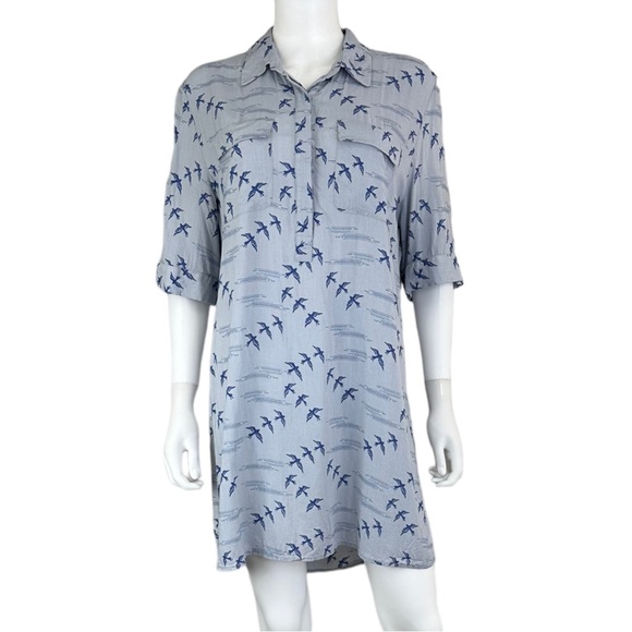 anthropologie blue bird dress Pistachio mini satin slip dress 'Pure'